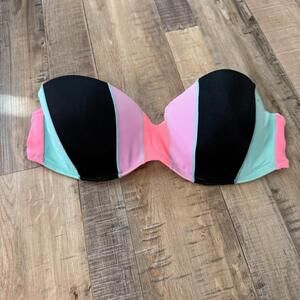 Victoria's Secret Women's Bikini Top 36C Strapless Color block